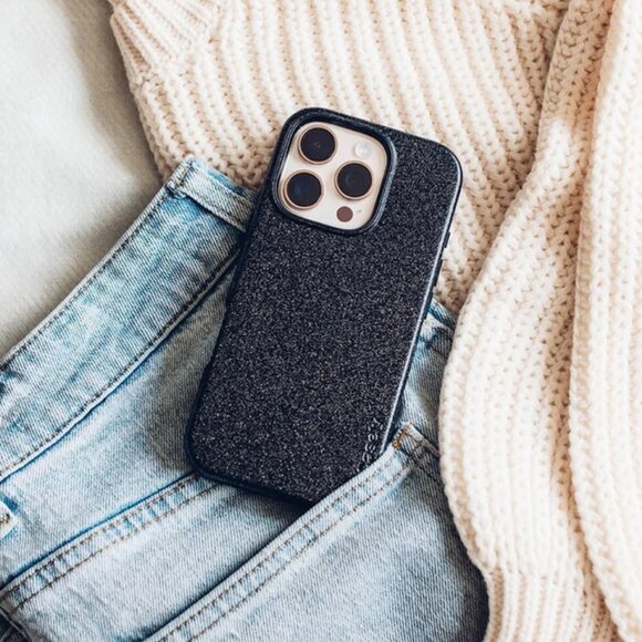 Casely Onyx Black Shimmer Case iPhone 14 Pro Max - Picture 2 of 5